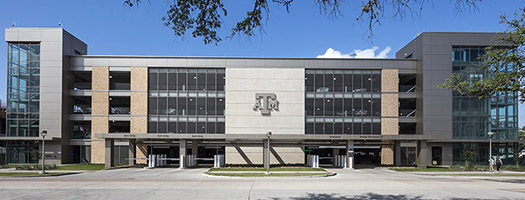 Frontal view of Gene Stallings Blvd. Garage